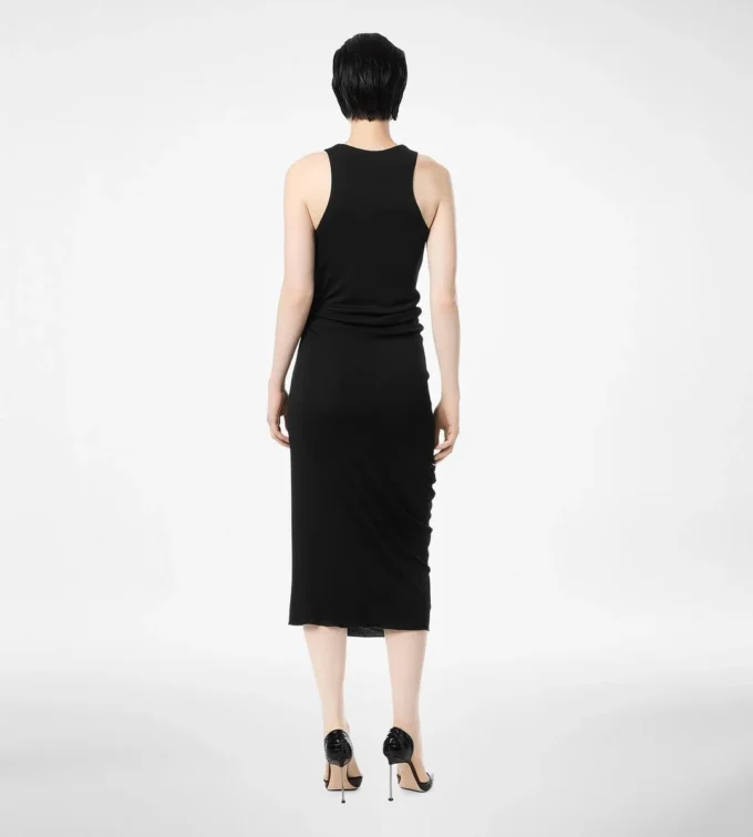 Tank Top Dress with Leather Detail