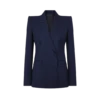 Tonal Stripe Virgin Wool Double Breasted Peak Lapel Jacket