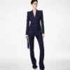 Tonal Stripe Virgin Wool Tailored Straight Pants