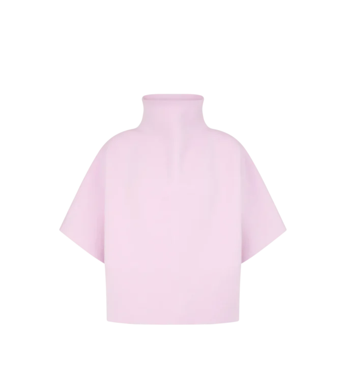 Ultrafine Cashmere Blend Funnel Neck Sculptural T-Shirt