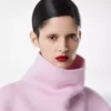Ultrafine Cashmere Blend Funnel Neck Sculptural T-Shirt
