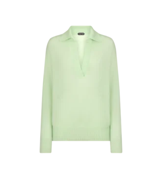Ultrasoft Cashmere Silk Oversized Open Polo Collar Knit