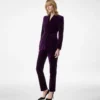 Wallis Double Breasted Peak Lapel Velvet Jacket