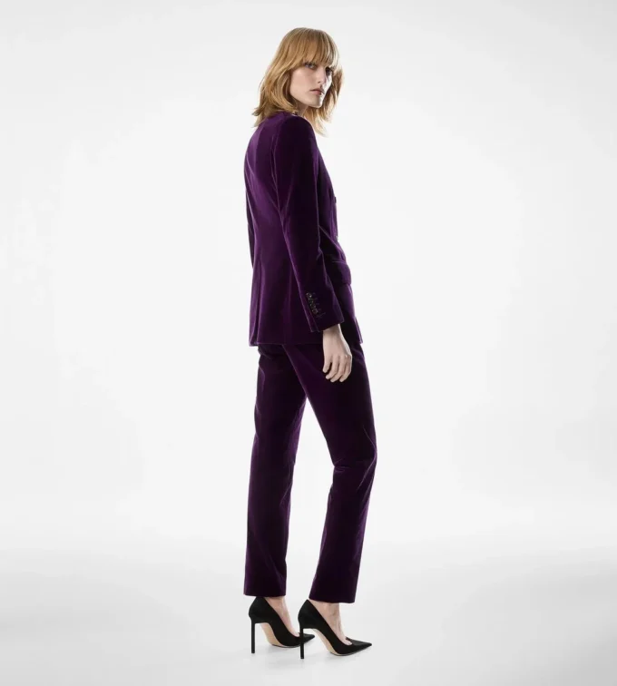 Wallis Double Breasted Peak Lapel Velvet Jacket