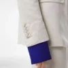Washed Cotton Silk Blend Duchesse Single Breasted Jacket