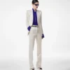 Washed Cotton Silk Blend Duchesse Single Breasted Jacket
