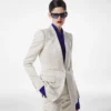 Washed Cotton Silk Blend Duchesse Single Breasted Jacket