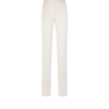 Washed Cotton Silk Blend Duchesse Tailored Straight Pants
