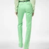 Washed Cotton Silk Blend Duchesse Tailored Straight Pants