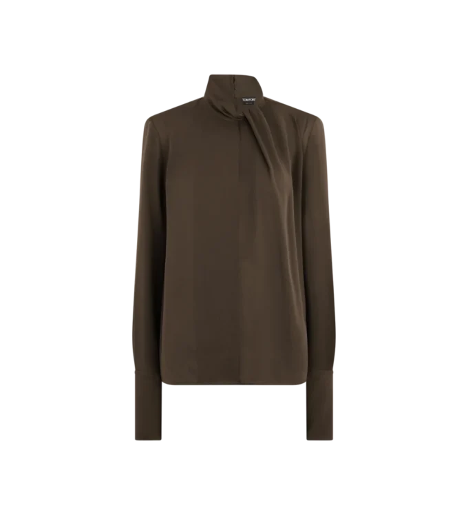 Washed Silk Georgette Long Sleeve Blouse
