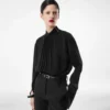 Washed Silk Georgette Long Sleeve Blouse