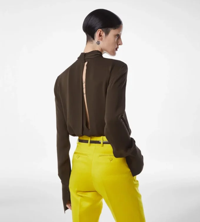Washed Silk Georgette Long Sleeve Blouse