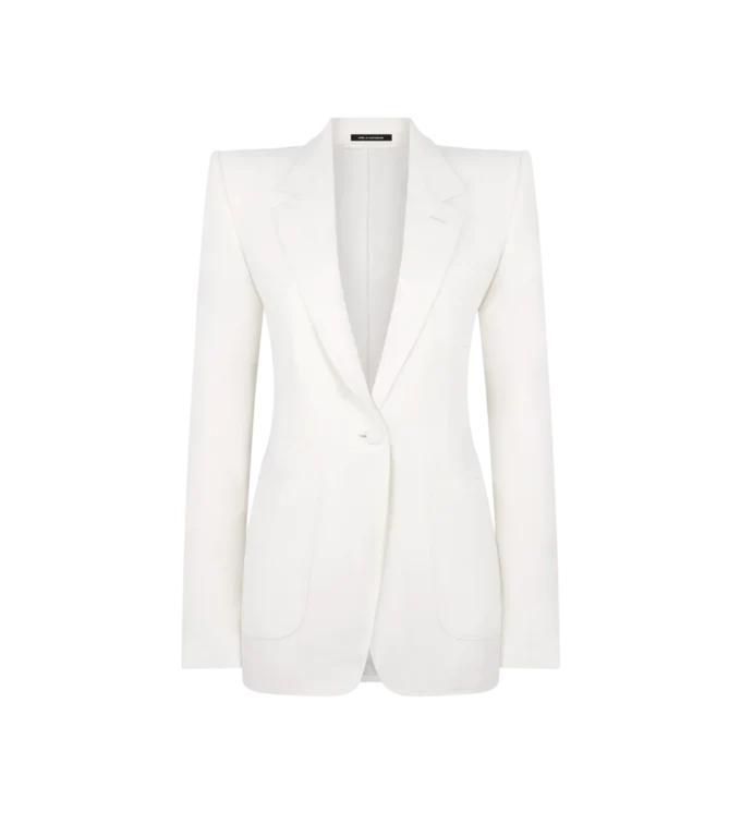 Wool Cashmere Flannel Single Breasted Jacket
