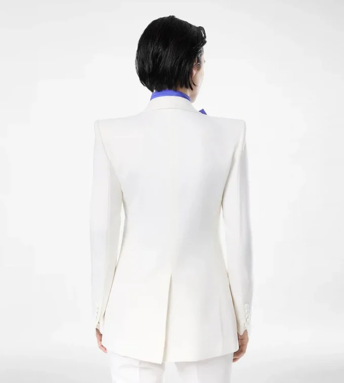 Wool Cashmere Flannel Single Breasted Jacket