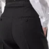 Wool Silk Blend High-Waisted Tuxedo Pants