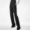 Wool Silk Blend High-Waisted Tuxedo Pants