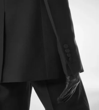 Wool Silk Blend Single Breasted Tuxedo Jacket