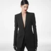Wool Silk Blend Single Breasted Tuxedo Jacket