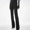 Wool Silk Blend Tailored Straight Pants