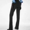 Wool Silk Blend Tailored Straight Pants