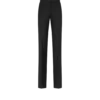 Wool Silk Blend Tailored Tuxedo Straight Pants