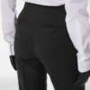 Wool Silk Blend Tailored Tuxedo Straight Pants