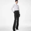 Wool Silk Blend Tailored Tuxedo Straight Pants