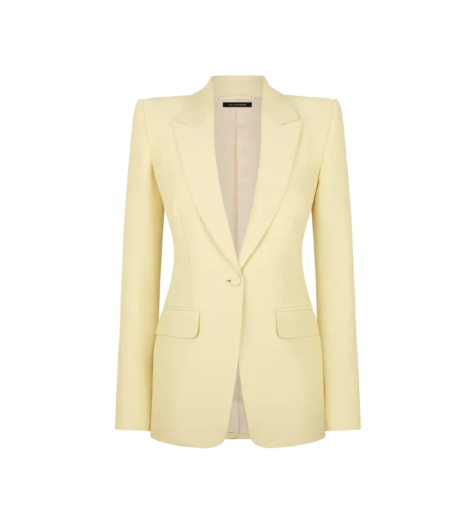 Wool Silk Radzmir Single Breasted Peak Lapel Jacket