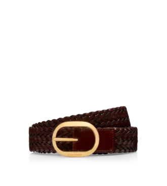 Woven Leather Oval Belt